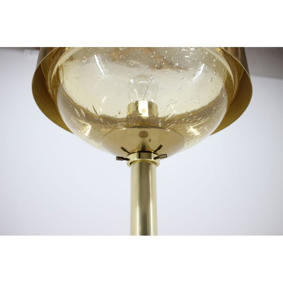 Image 1 of Vintage brass and glass floor lamp for Kamenicky Senov, Czechoslovakia