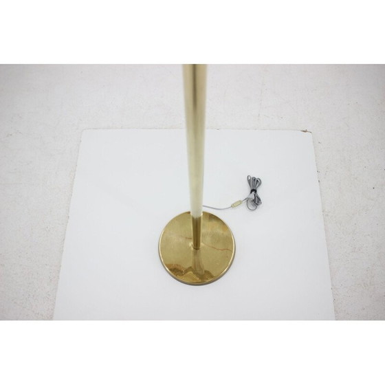 Image 1 of Vintage brass and glass floor lamp for Kamenicky Senov, Czechoslovakia