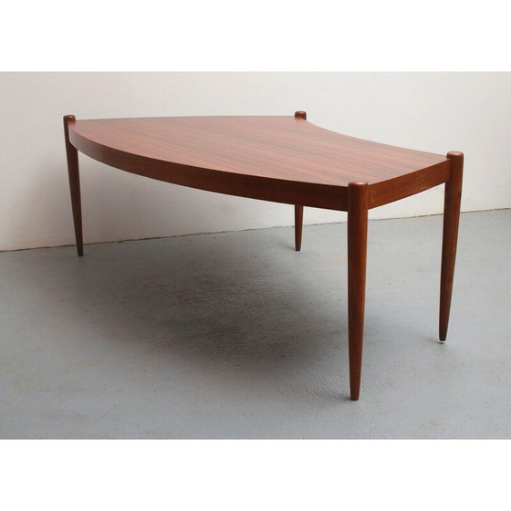Image 1 of Vintage curved walnut coffee table, 1960