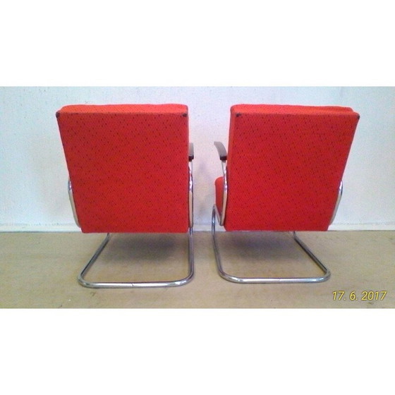 Image 1 of Vintage pair of chromed Bauhaus armchairs by Műcke & Meider for Thonet - 1930s