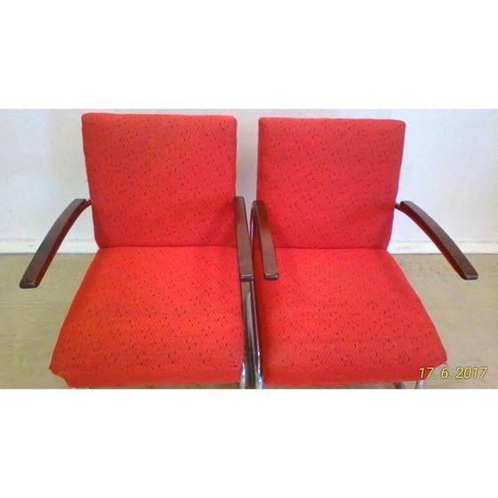 Image 1 of Vintage pair of chromed Bauhaus armchairs by Műcke & Meider for Thonet - 1930s