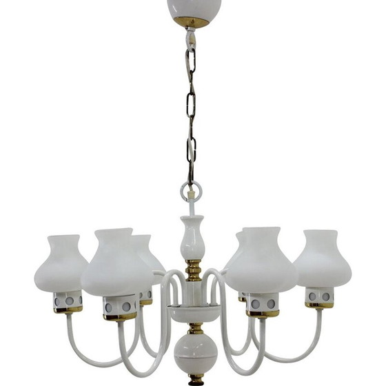 Image 1 of Lampadario bianco vintage di Lidokov, Cecoslovacchia, 1960