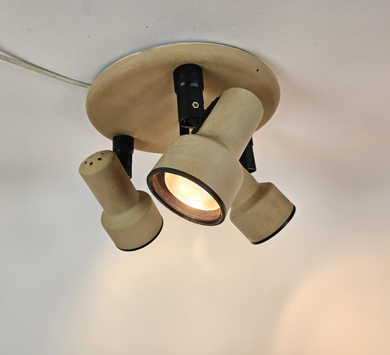 Image 1 of Herda - 3 spotlights ceiling lamp - surface-mounted spotlight - metal - brown - 3rd quarter 20th century