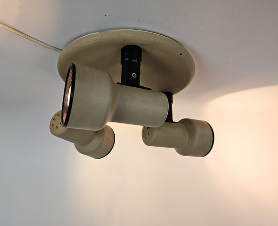 Image 1 of Herda - 3 spotlights ceiling lamp - surface-mounted spotlight - metal - brown - 3rd quarter 20th century