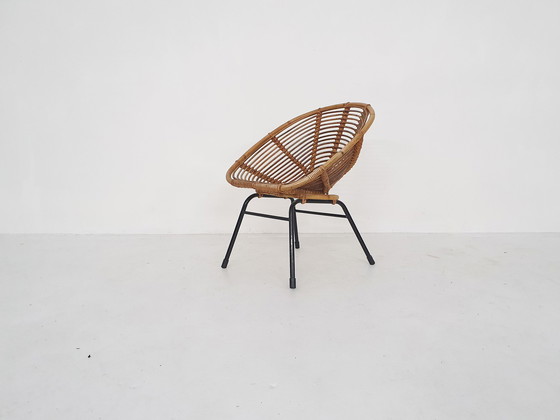 Image 1 of Rohe Noordwolde rattan lounge chair, The Netherlands 1950's