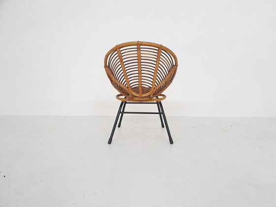 Image 1 of Rohe Noordwolde rattan lounge chair, The Netherlands 1950's