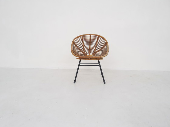 Image 1 of Rohe Noordwolde rattan lounge chair, The Netherlands 1950's