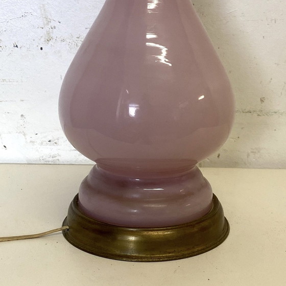 Image 1 of Pink Opaline Lamp Stand