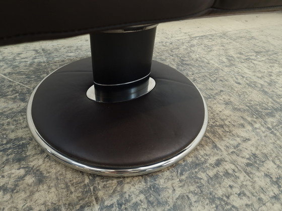 Image 1 of Stressless leather stool Designer Stool Pouf