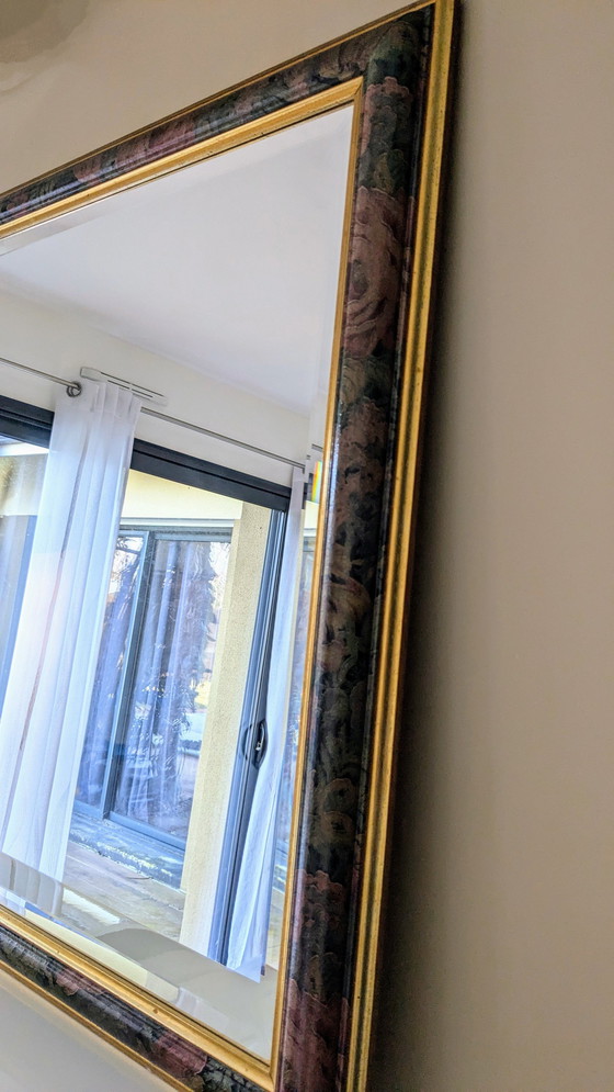 Image 1 of Large Vintage Panoramic Bevelled Mirror
