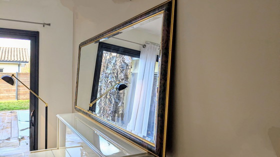 Image 1 of Large Vintage Panoramic Bevelled Mirror