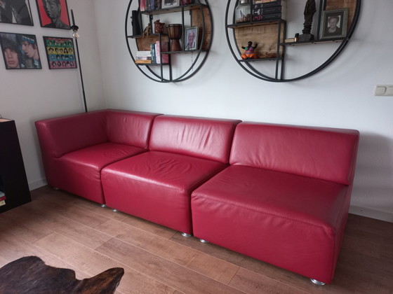 Image 1 of Modern cubic red leather sofa elements