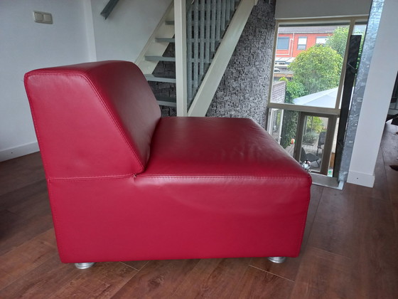 Image 1 of Modern cubic red leather sofa elements