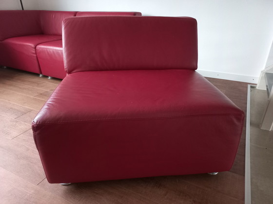 Image 1 of Modern cubic red leather sofa elements