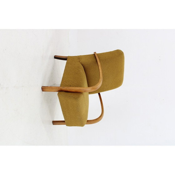 Image 1 of Vintage H-213 armchair with stool by Jindrich Halabala, Czechoalsovakia 1940s