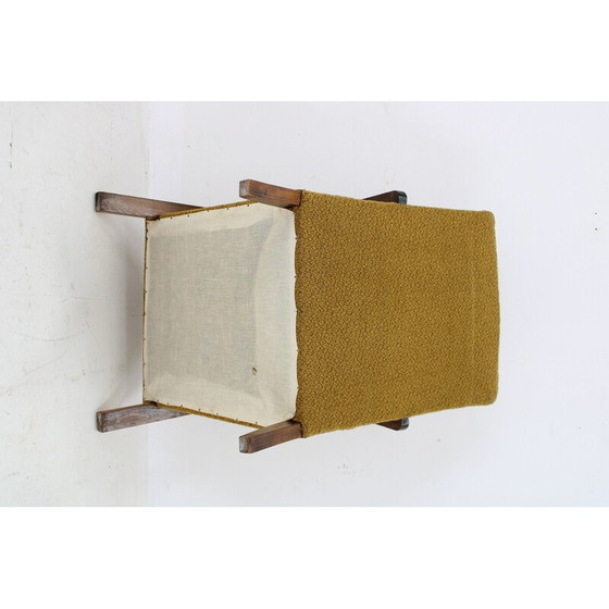 Image 1 of Vintage H-213 armchair with stool by Jindrich Halabala, Czechoalsovakia 1940s