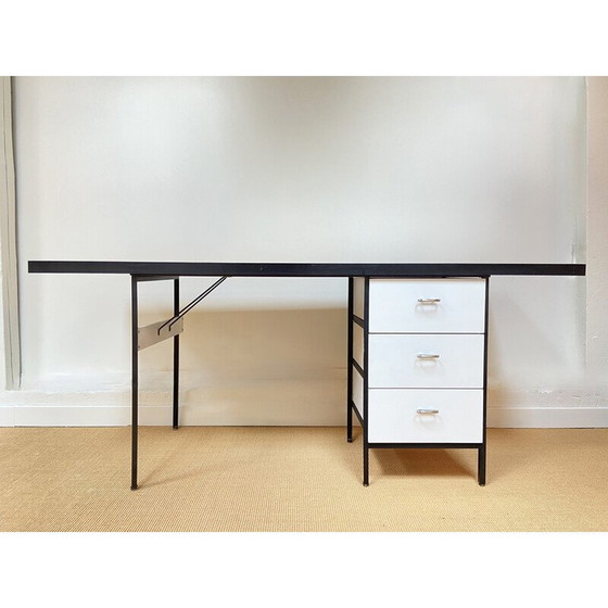 Image 1 of Vintage black lacquered metal desk by Georges Nelson for Herman Miller, USA 1950