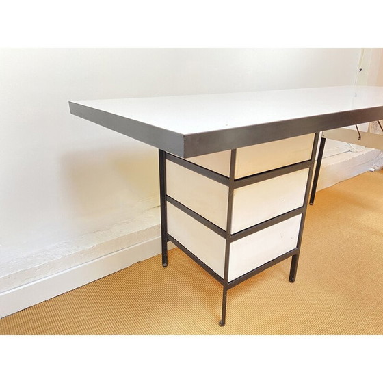 Image 1 of Vintage black lacquered metal desk by Georges Nelson for Herman Miller, USA 1950
