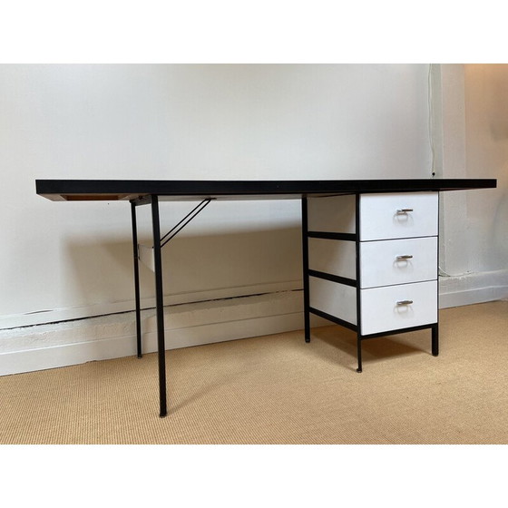 Image 1 of Vintage black lacquered metal desk by Georges Nelson for Herman Miller, USA 1950