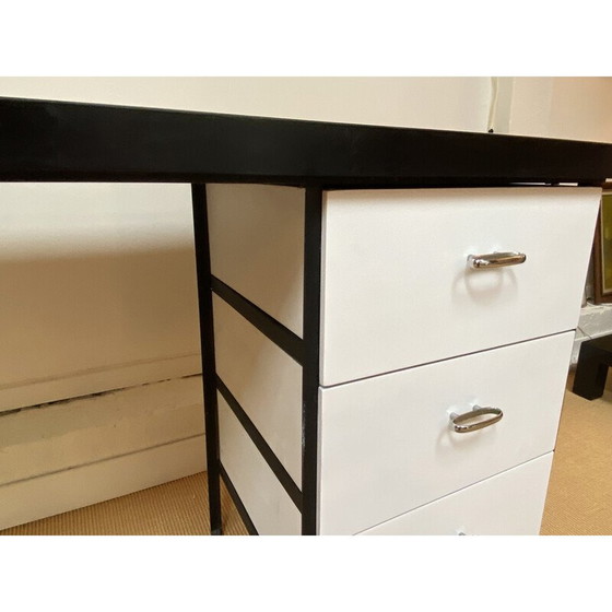 Image 1 of Vintage black lacquered metal desk by Georges Nelson for Herman Miller, USA 1950