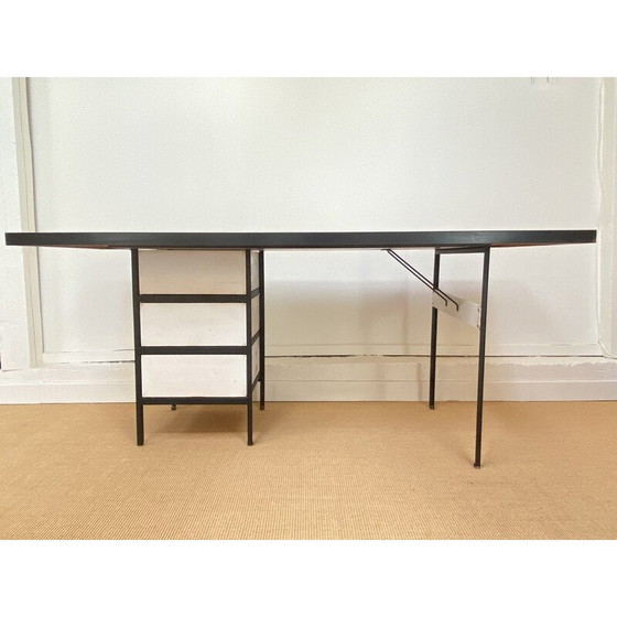 Image 1 of Vintage black lacquered metal desk by Georges Nelson for Herman Miller, USA 1950