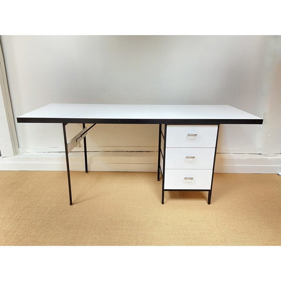 Image 1 of Vintage black lacquered metal desk by Georges Nelson for Herman Miller, USA 1950