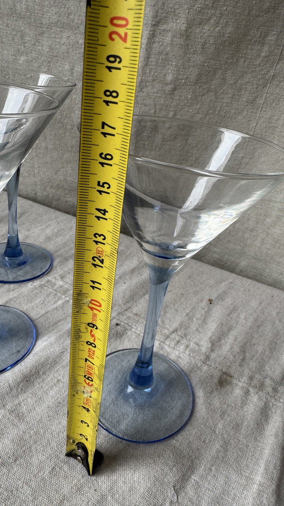 Image 1 of 4X Festive Martini Coupe, Azul Claro, Luminarc 