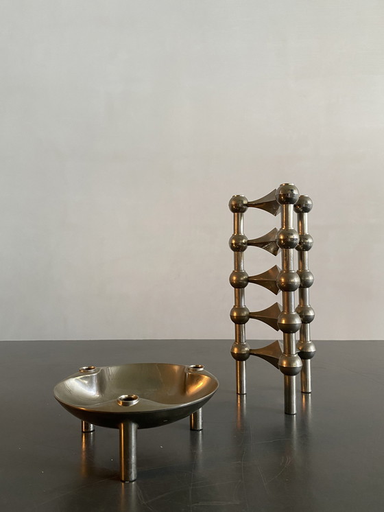 Image 1 of Caesar Stoffi for Fritz Nagel Modular Candle Holder with Dish, Germany, 1960s