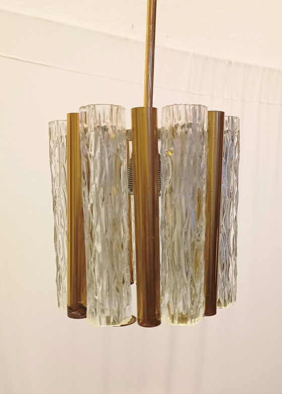 Image 1 of Lámpara colgante Kaiser Leuchten de latón y cristal de Murano 