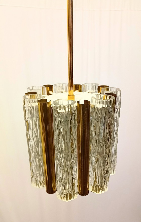 Image 1 of Lámpara colgante Kaiser Leuchten de latón y cristal de Murano 