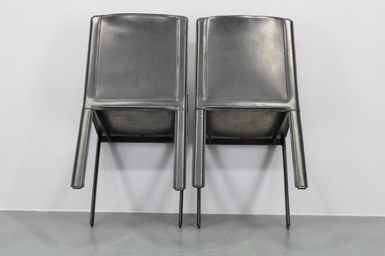 Image 1 of 1980S Set Of Four Dining Chairs In Leather