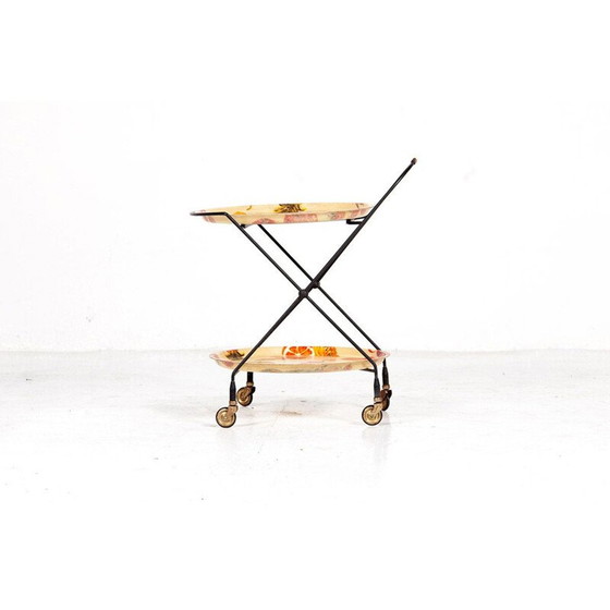 Image 1 of Vintage Swedish fiberglass serving trolley by Impala, 1950