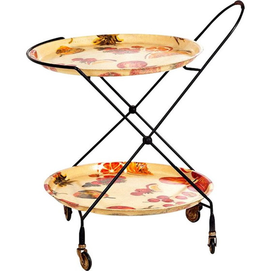 Image 1 of Vintage Swedish fiberglass serving trolley by Impala, 1950