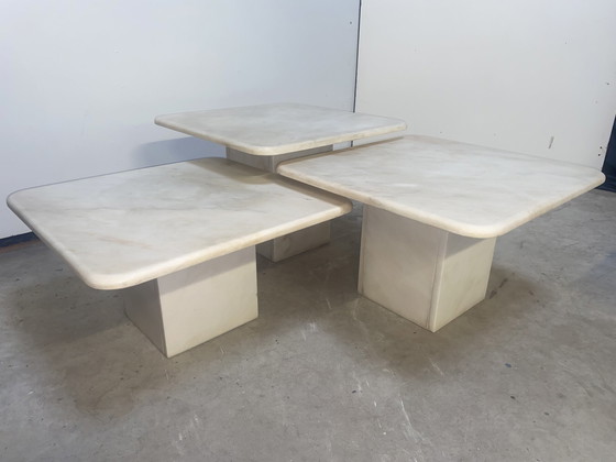 Image 1 of Set 3 Tables Natural Stone