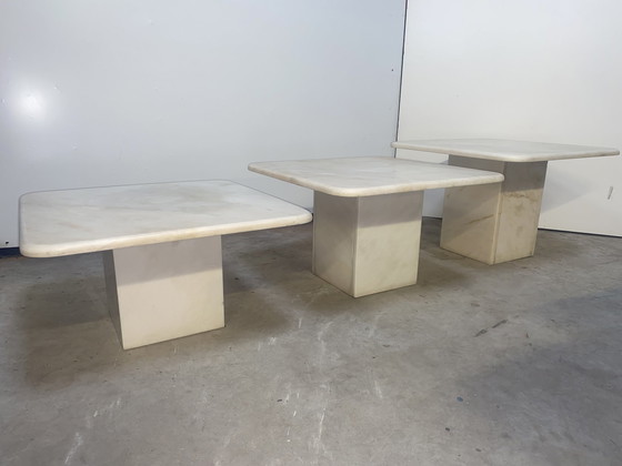 Image 1 of Set 3 Tables Natural Stone