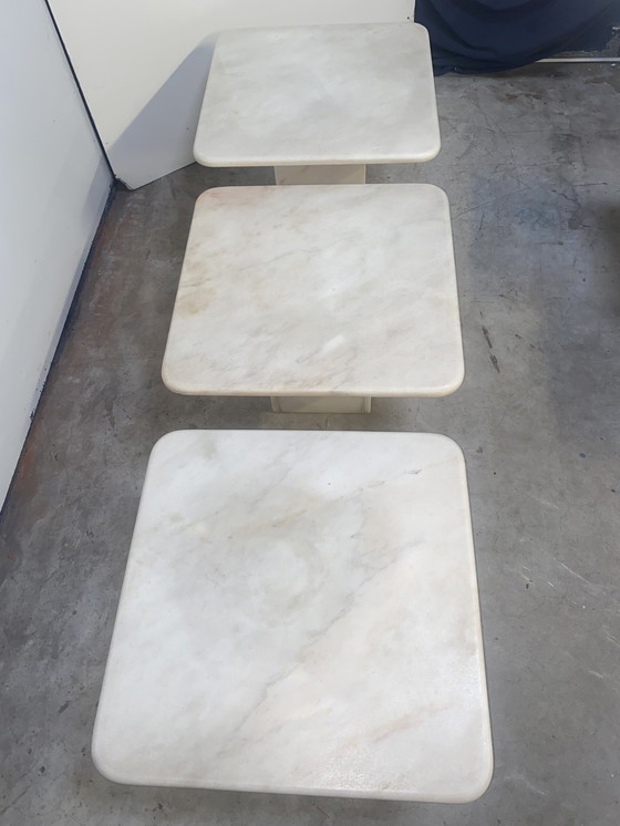 Image 1 of Set 3 Tables Natural Stone