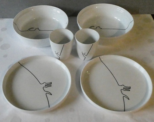 2 X Children's tableware, dinnerware set, breakfast tableware, Pernille Vea, Contour, Menu, Denmark