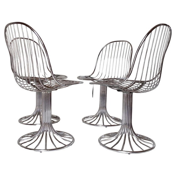 Image 1 of 4X Space Age Dining Chairs, Gastone Rinaldi For Rima, Italy 1970