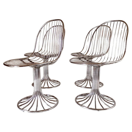 Image 1 of 4X Space Age Dining Chairs, Gastone Rinaldi For Rima, Italy 1970