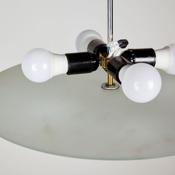 Image 1 of Lampada a sospensione vintage in vetro a forma di piatto, anni '70