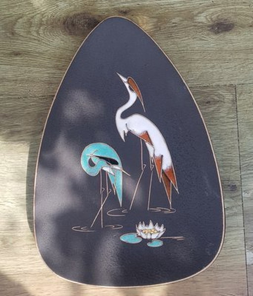 Wall Plates With Herons By A. Kiechle For Ruscha, 1950S, Set Of 3