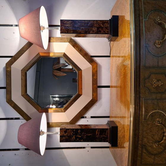 Image 1 of Pair of vintage tortoise shell lamps by Anthony Redmile