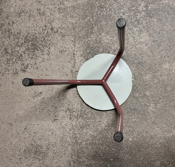 Image 1 of Metal and Wood Tripod Stool Des Ateliers Jean Prouvé