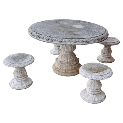 Garden Set Round Table And Stools