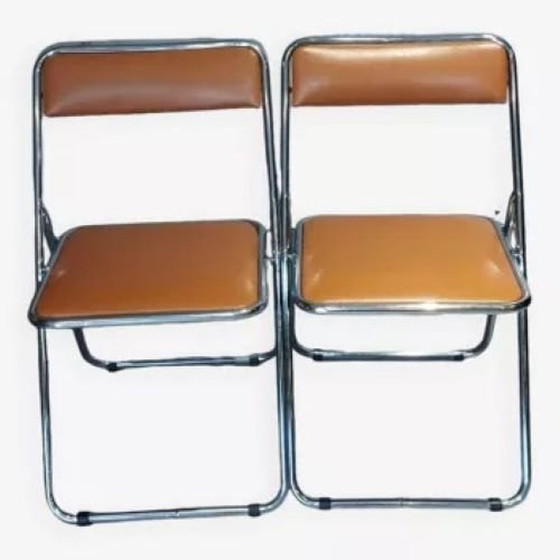 Image 1 of Pair Or 2 Vintage Fauve Color Folding Chairs