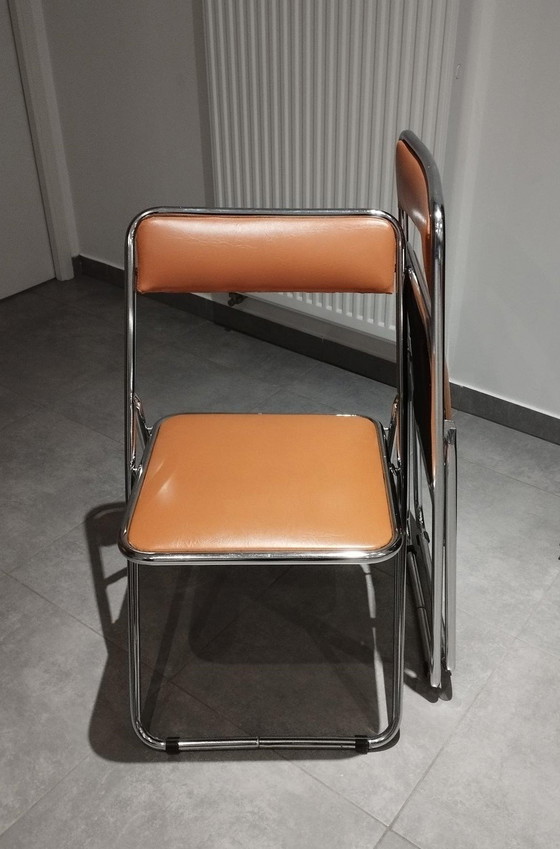 Image 1 of Pair Or 2 Vintage Fauve Color Folding Chairs