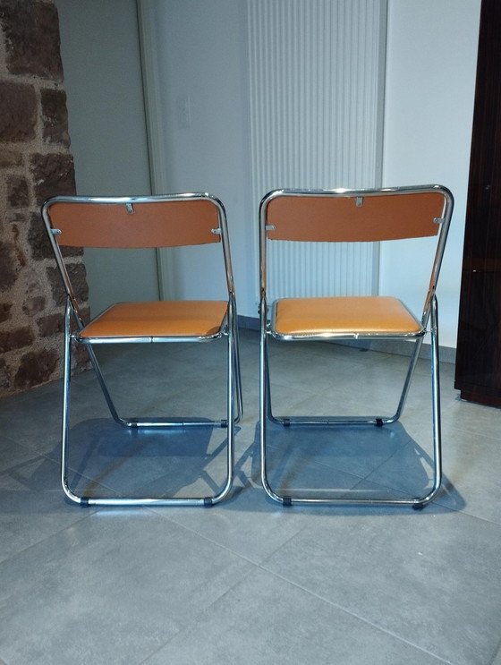 Image 1 of Pair Or 2 Vintage Fauve Color Folding Chairs