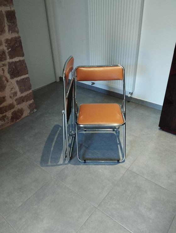 Image 1 of Pair Or 2 Vintage Fauve Color Folding Chairs