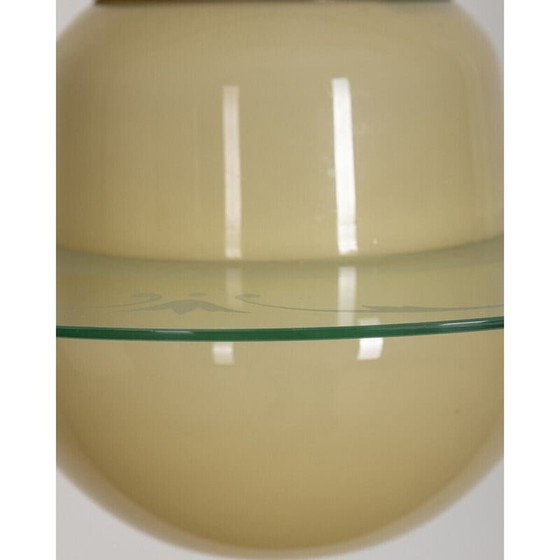 Image 1 of Lampadario vintage in vetro giallo e metallo, Italia anni '50