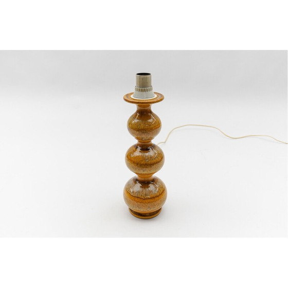 Image 1 of Orangefarbene Keramik-Tischlampe von Kaiser Leuchten, Germania 1960